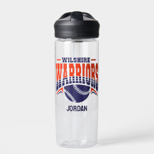 Wilshire Warriors Navy Baseball Logo Water Bottle