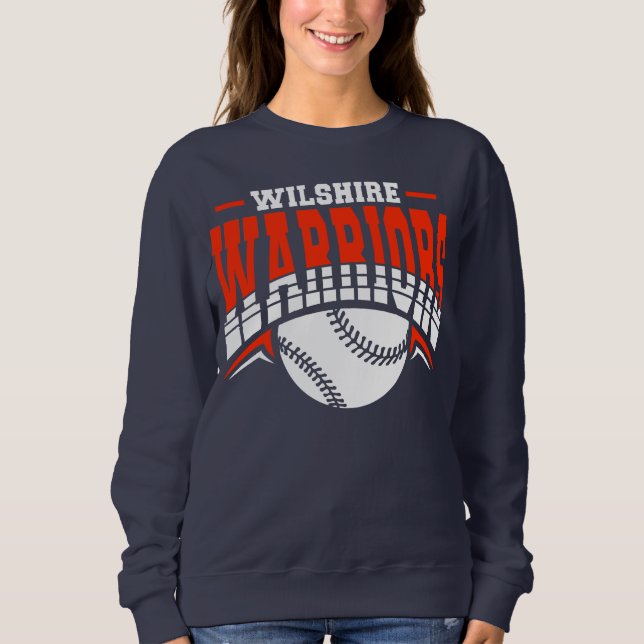 Wilshire Warriors White Baseball Logo Sweatshirt (Front)