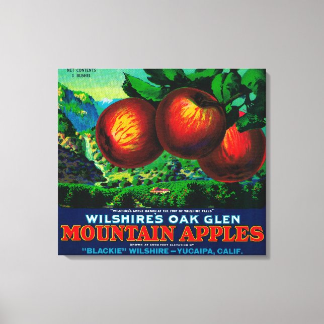 Wilshire's Oak Glen Apple Crate Label Canvas Print (Front)