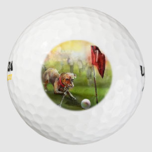 Wilson 500 golf balls with the dog golf image