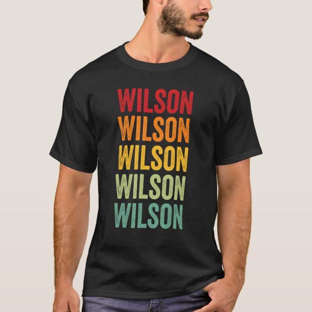 Wilson County Texas Rainbow Text Design T-Shirt (Front)