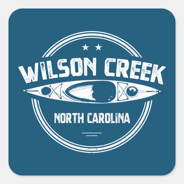 Wilson Creek North Carolina Kayaking Square Sticker (Front)