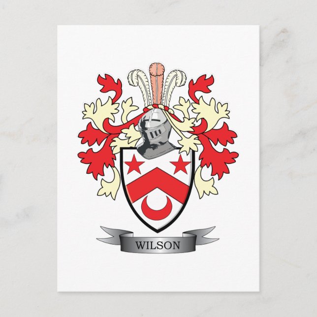 Wilson Family Crest Coat of Arms Postcard (Front)