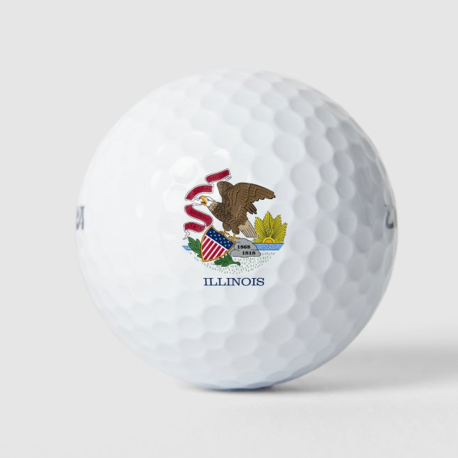 Wilson Golf Ball with flag of Illinois, USA (Front)
