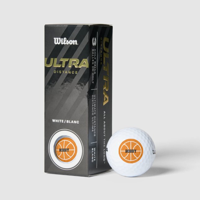 Wilson golf balls with basketball team logo (Packaging)