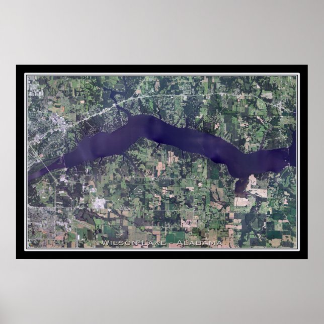 Wilson Lake Alabama Satellite Poster Map (Front)