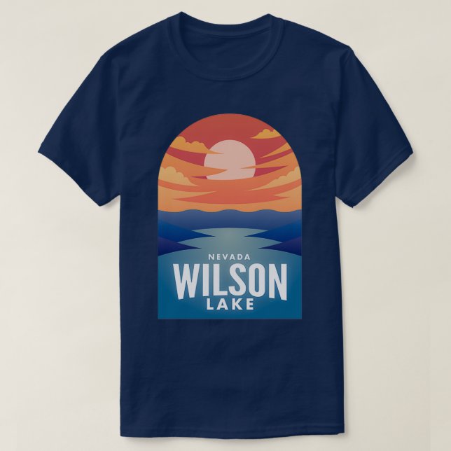 Wilson Lake NV Retro Sunset  T-Shirt (Design Front)