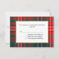 Wilson Tartan Plaid Wedding RSVP Card