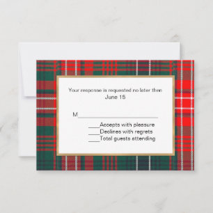 Wilson Tartan Plaid Wedding RSVP Card