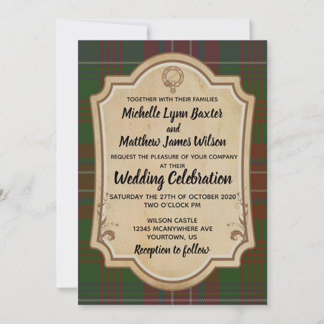 Wilson Tartan Wedding Invitation (Front)