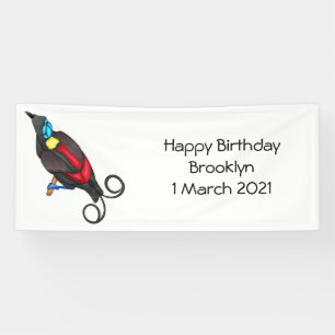Wilson's bird-of-paradise bird cartoon  banner