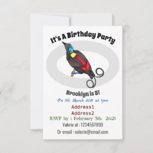 Wilson's bird-of-paradise bird cartoon invitation