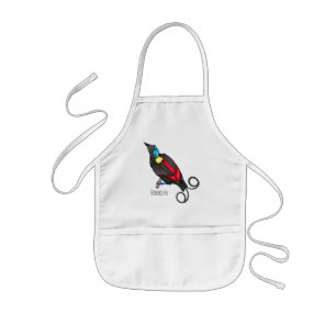 Wilson's bird-of-paradise bird cartoon kids apron