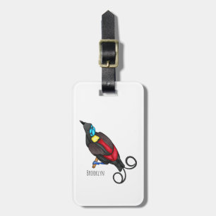 Wilson's bird-of-paradise bird cartoon luggage tag
