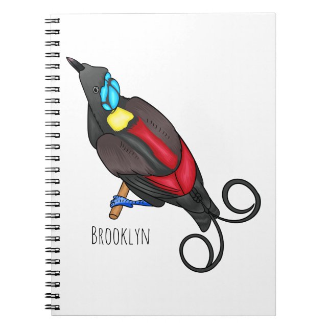 Wilson's bird-of-paradise bird cartoon notebook (Front)
