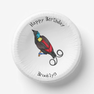 Wilson's bird-of-paradise bird cartoon  paper plate