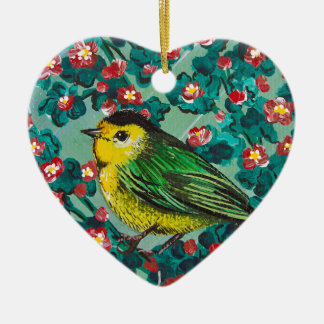 Wilson's Warbler Ceramic Tree Decoration