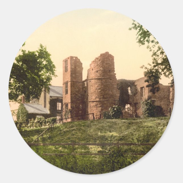 Wilton Castle, Ross-on-Wye, Herefordshire, England Classic Round Sticker (Front)