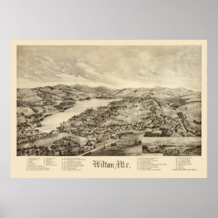 Wilton, ME Panoramic Map - 1895 Poster