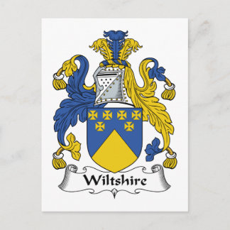 Wiltshire Family Crest Postcard