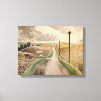 Wiltshire Landscape (by Eric Ravilious) Canvas Print