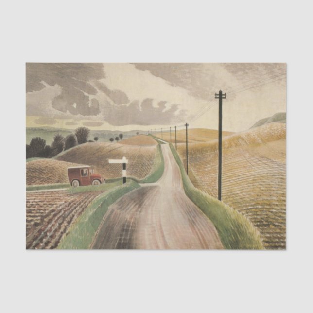 Wiltshire Landscape (by Eric Ravilious) Tissue Paper (Front)