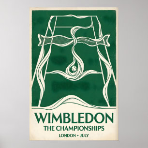 Wimbledon Tennis Poster Vintage Centre Court