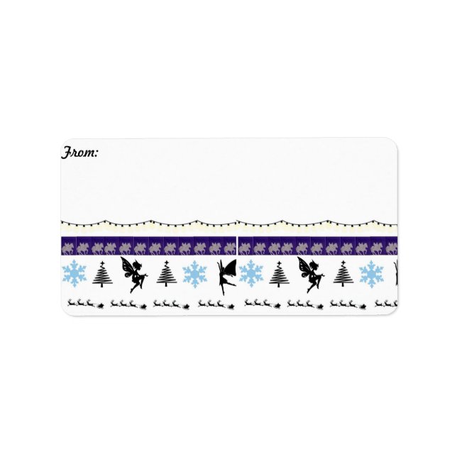Wimsical christmas return address label (Front)