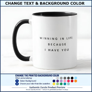 Win As I Have You Quote Trendy Black Font Two Tone Mug