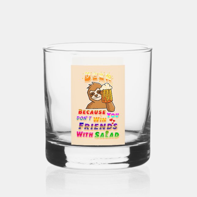Win Friends With Beer Whiskey Glass (Front)