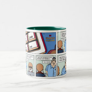 Win in the flat world! Two-Tone coffee mug