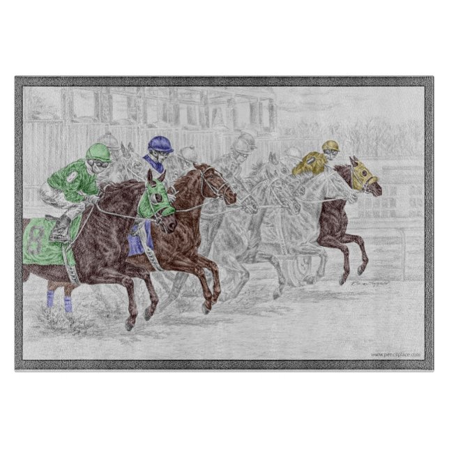 Win Place Show Race Horses Cutting Board (Front)
