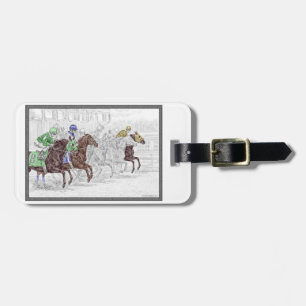 Win Place Show Race Horses Luggage Tag