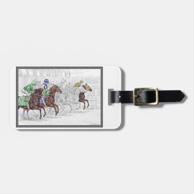 Win Place Show Race Horses Luggage Tag (Front Horizontal)