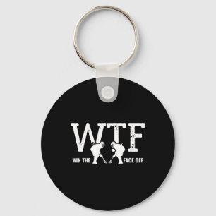 Win The Face Off Lacrosse Player Mum Dad Coach Key Ring