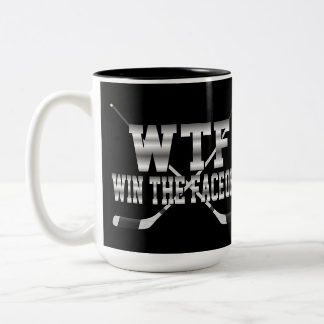 Win The Face-Off Two-Tone Coffee Mug (Left)