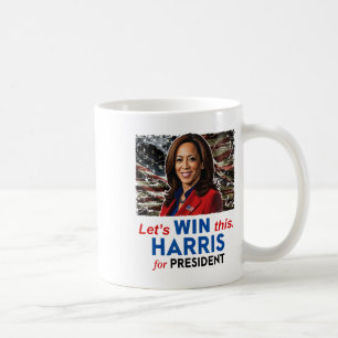Win This Harris For President Kamala Harris 2024 V Coffee Mug