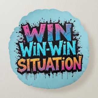 WIN-WIN Situation Round Cushion