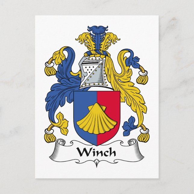 Winch Family Crest Postcard (Front)