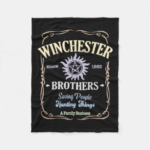 Winchester Brothers Saving People Hunting Things D Fleece Blanket