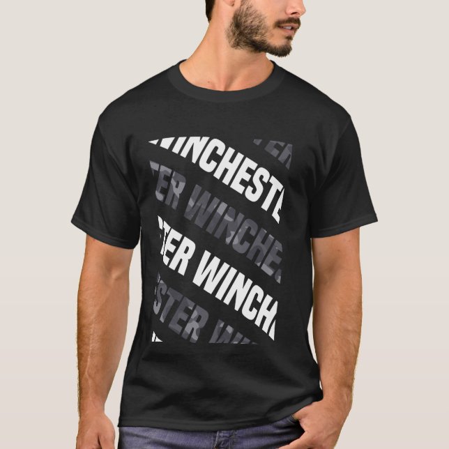 Winchester Camo Pattern Grey Camouflage T-Shirt (Front)
