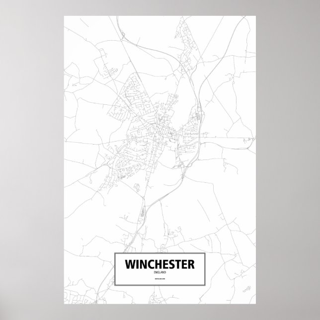 Winchester, England (black on white) Poster (Front)