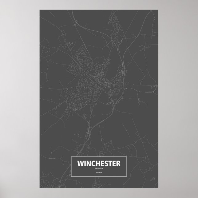 Winchester, England (white on black) Poster (Front)