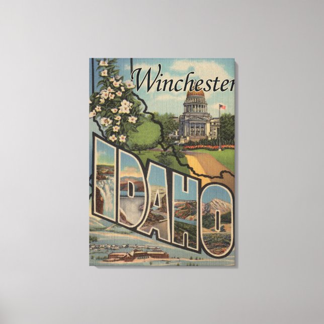 Winchester, Idaho - Large Letter Scenes Canvas Print (Front)