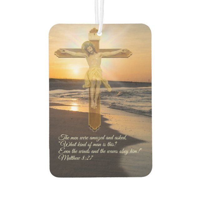 Wind And Waves Obey Him Car Air Freshener (Back)