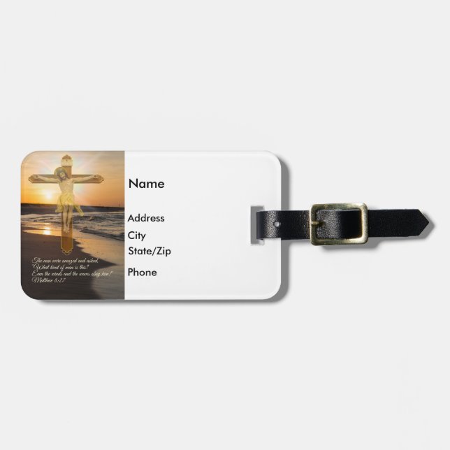 Wind And Waves Obey Him Luggage Tag (Front Horizontal)