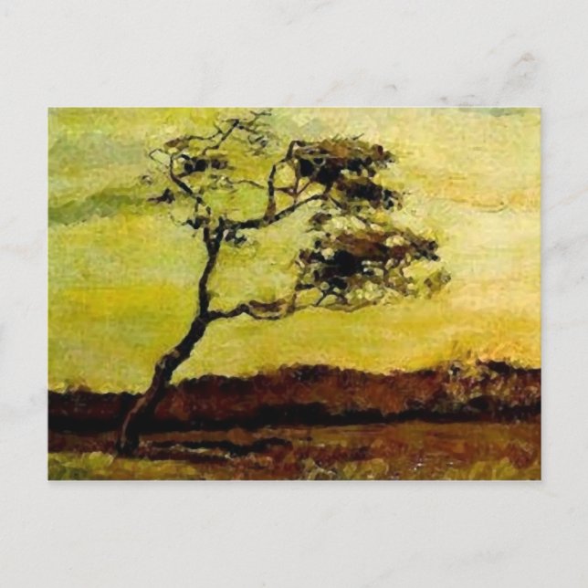 Wind-Beaten Tree (F10) Van Gogh Fine Art Postcard (Front)