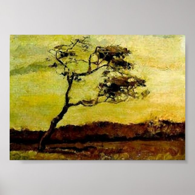 Wind-Beaten Tree (F10) Van Gogh Fine Art Poster (Front)