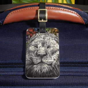 Wind Beneath My Wings Lion Butterfly Animal Art Luggage Tag
