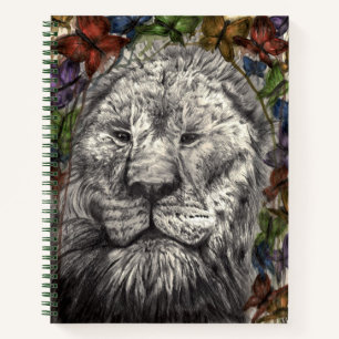 Wind Beneath My Wings Lion Butterfly Animal Art Notebook